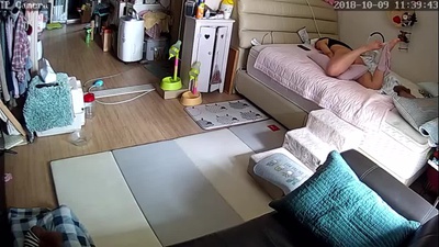 Korean Bed IPCam Masturbation